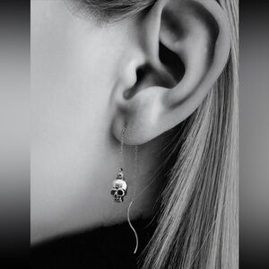 💀 Awesome Rustic Style Skeleton Skull Stringer Earrings 💀